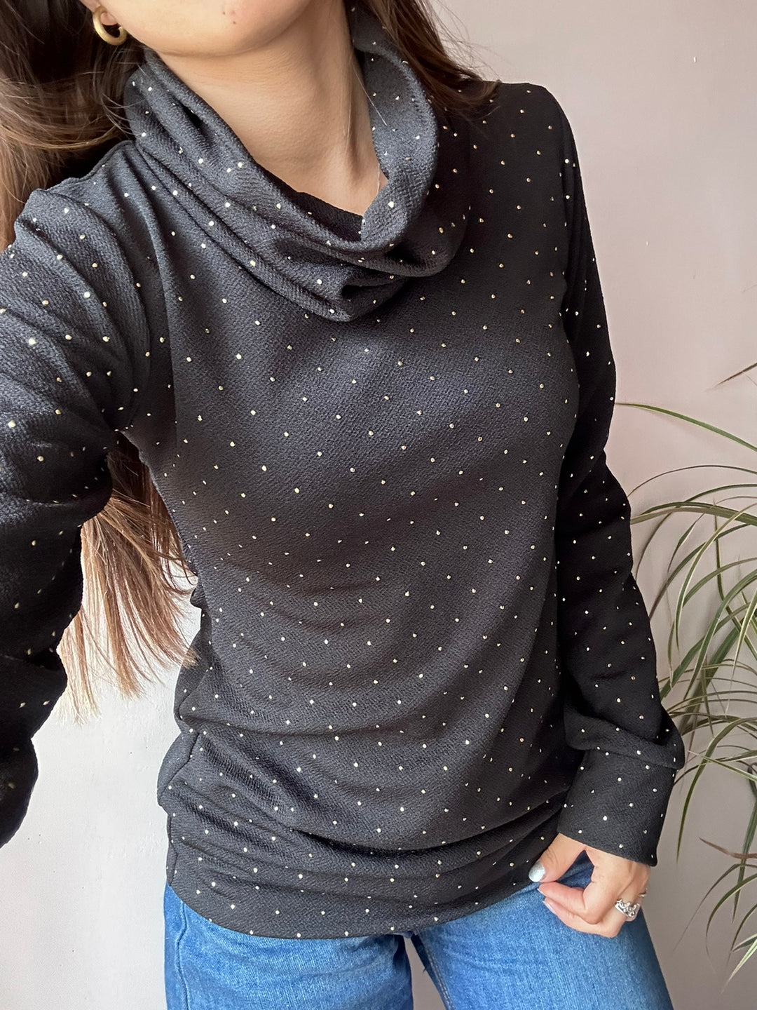 SWEATER POLKA CUELLO ANCHO