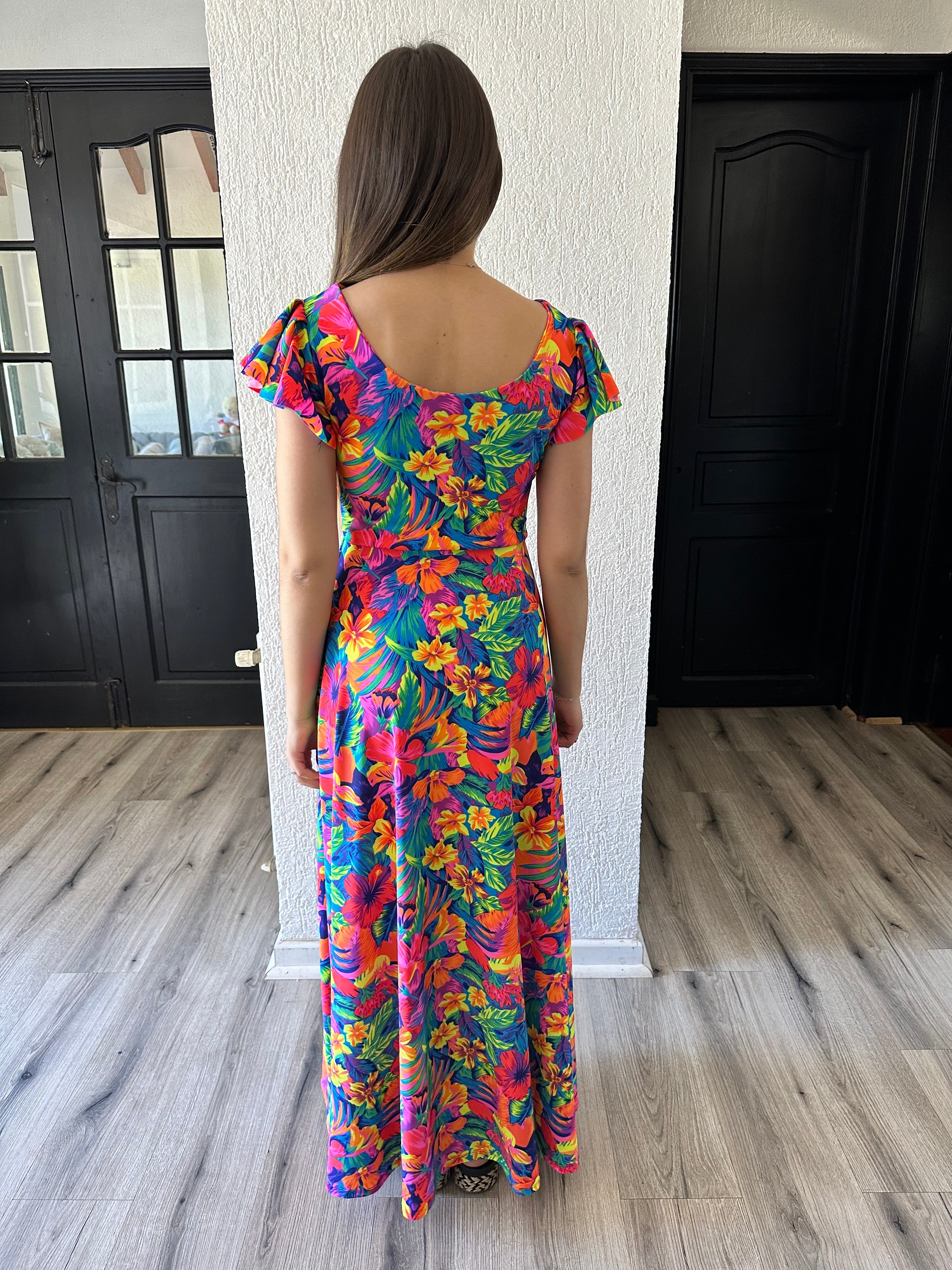 MAXI DRESS CRUZADO CARIBE