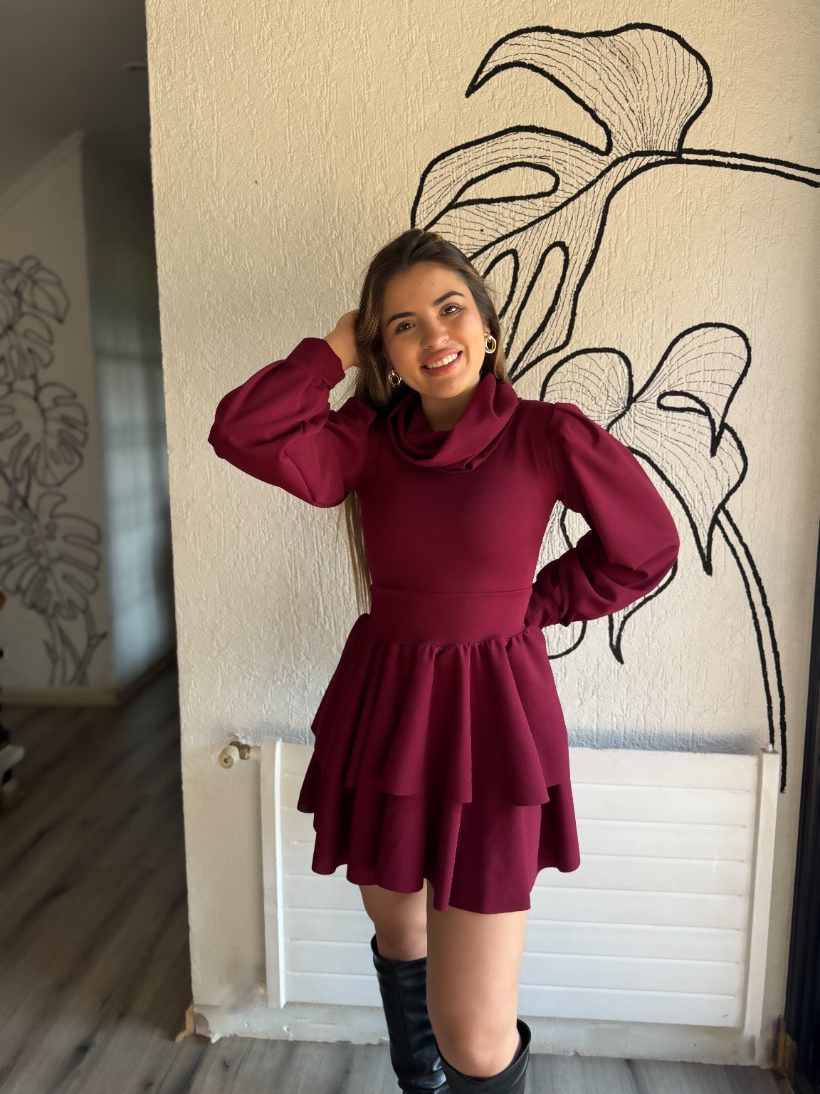 VESTIDO CATALUÑA CUELLO ANCHO COLOR A ELECCION