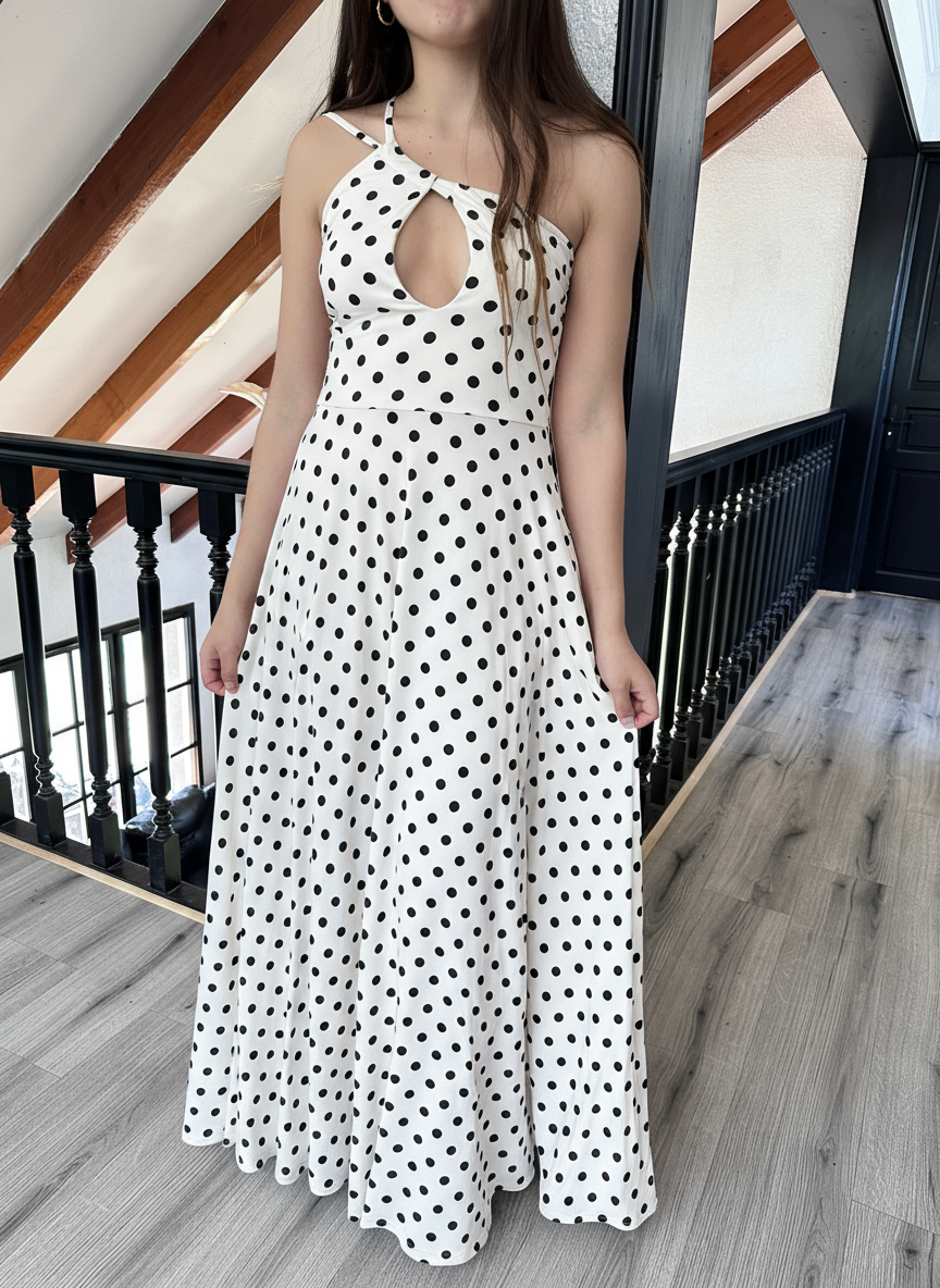 MAXI DRESS SIMONA POLKA