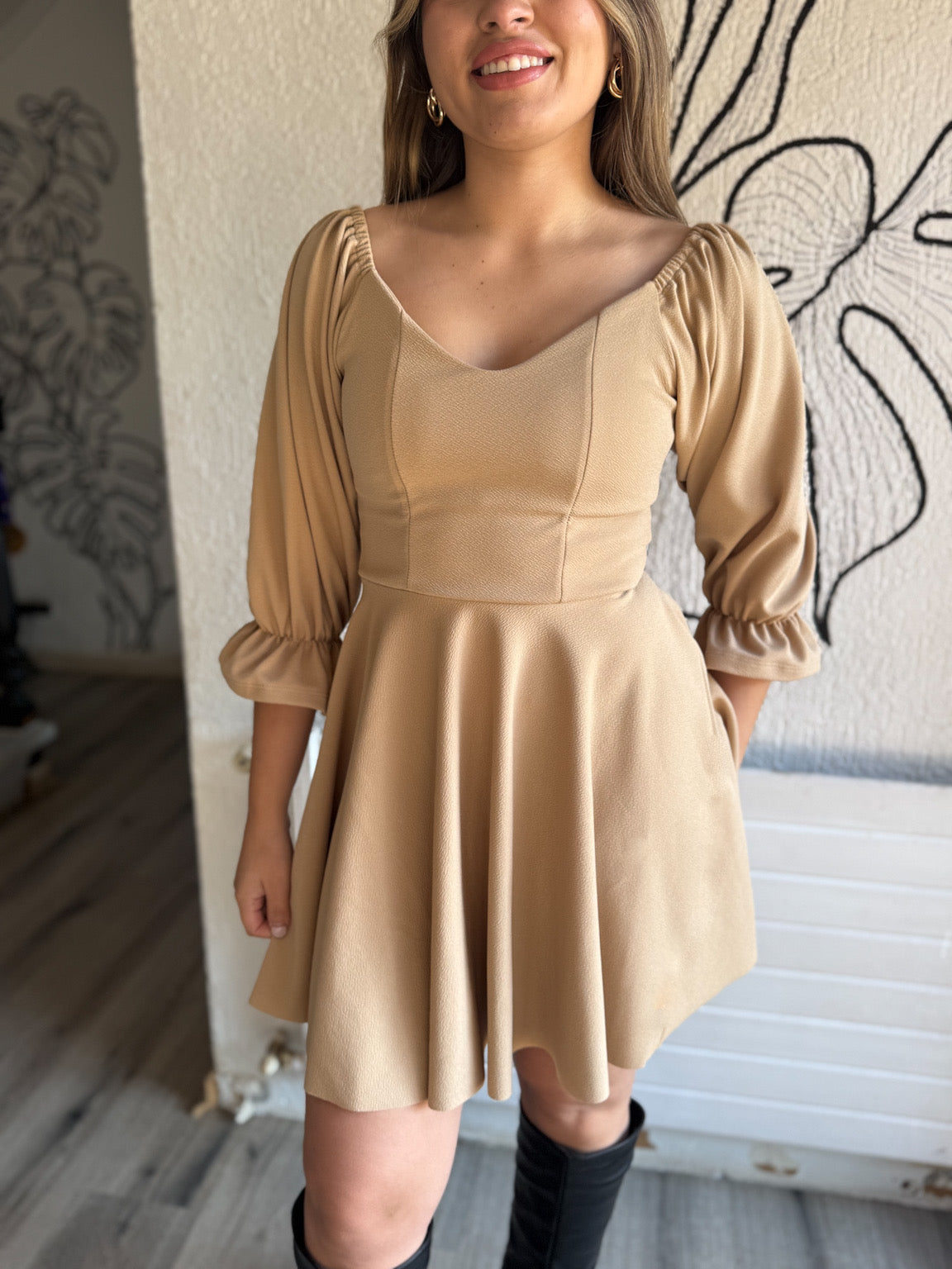 VESTIDO ALANA MANGA 3/4 COLOR A ELECCION