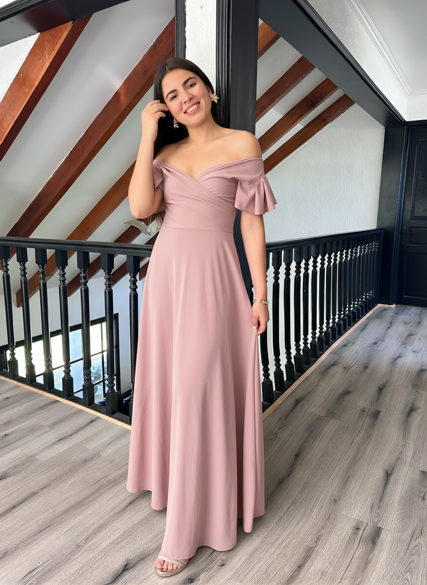 MAXI DRESS CRUZADO COLOR A ELECCION