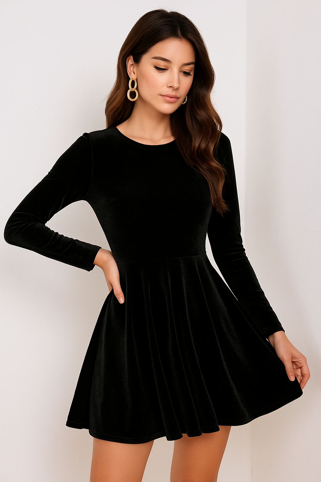 VESTIDO SKATER VELVET COLOR A ELECCION