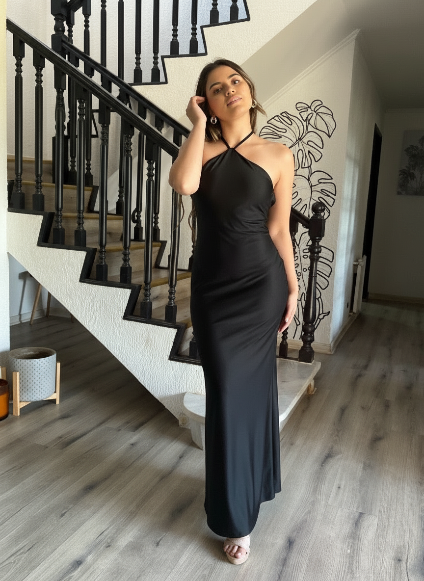 VESTIDO HALTER COLOR A ELECCION