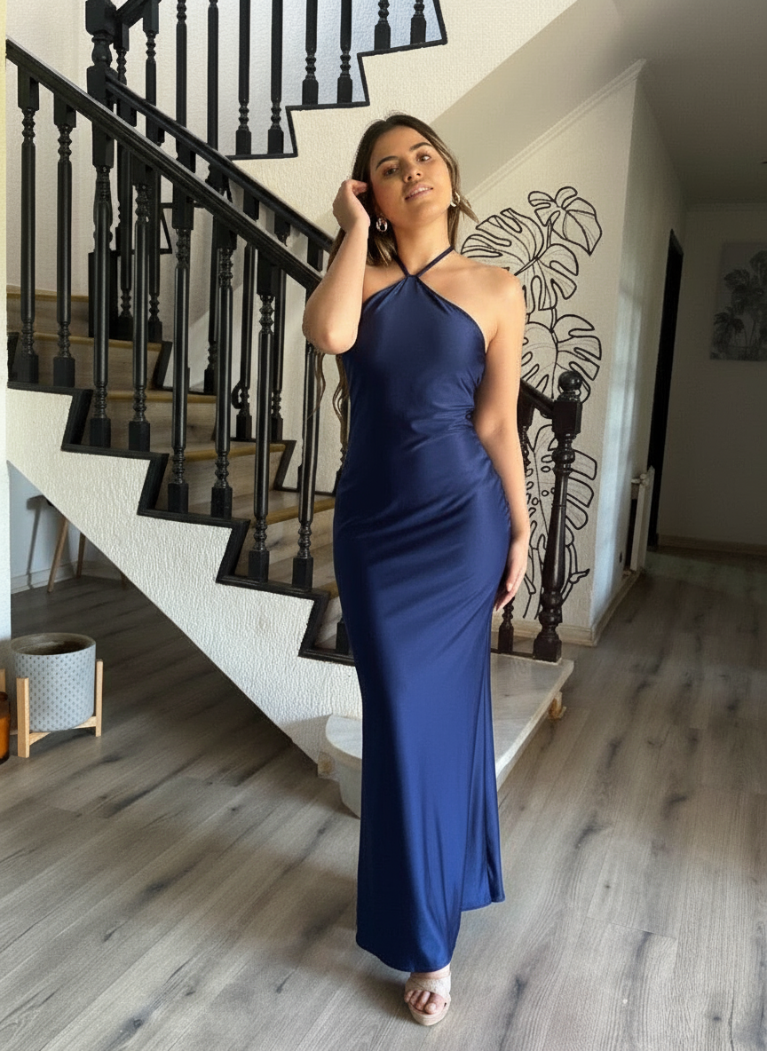 Zara Blue Satin Maxi Dress VESTIDO HALTER COLOR A ELECCION PininaOnline Zara Blue Satin Maxi Dress VESTIDO HALTER COLOR A ELECCION PininaOnline