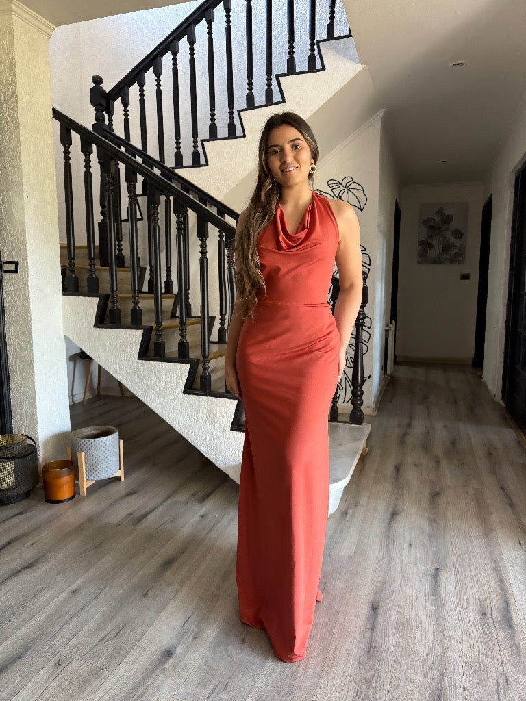 MAXI DRESS DRAPEADO COLOR A ELECCION