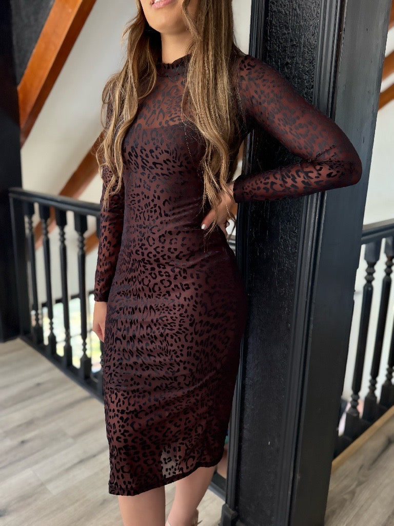 VESTIDO MESH DOBLE COFFEE