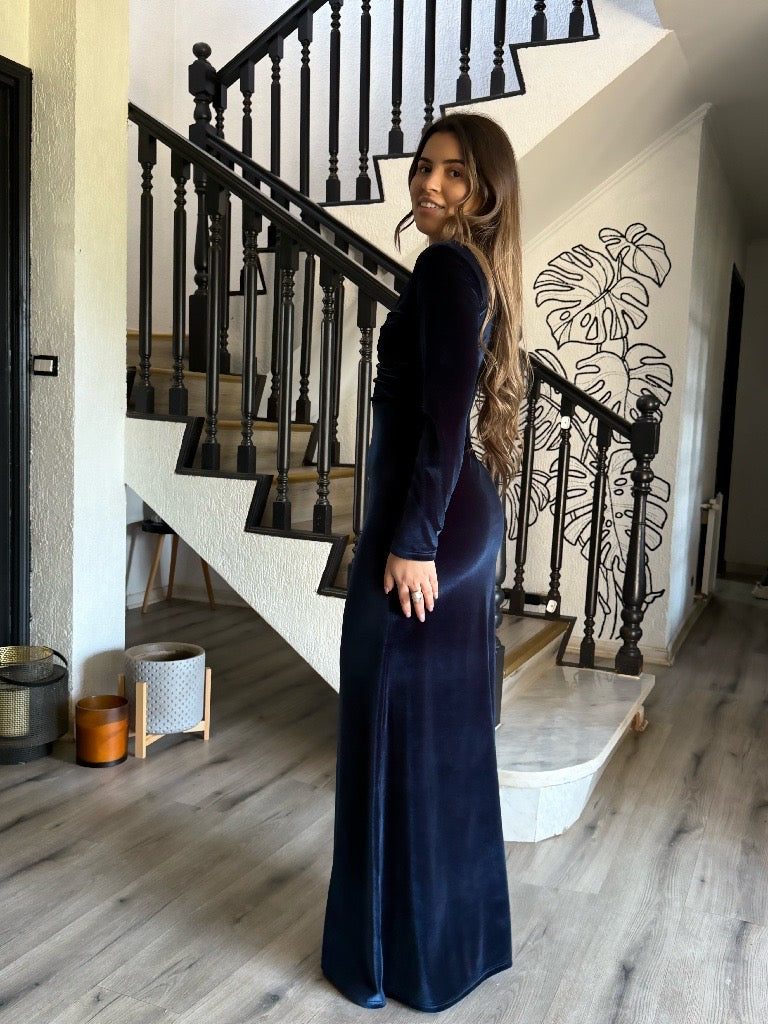 MAXI DRESS CRUZADO VELVET COLOR A ELECCION