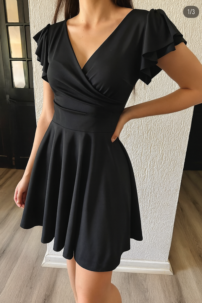 VESTIDO CRUZADO SKATER COLOR A ELECCION