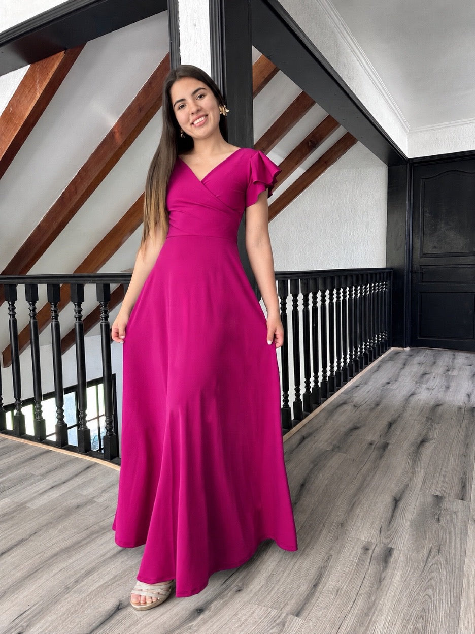 MAXI DRESS CRUZADO COLOR A ELECCION