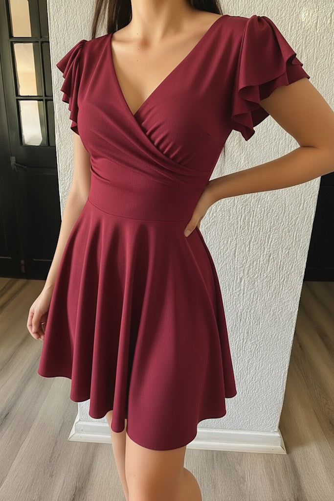 VESTIDO CRUZADO SKATER LF COLOR A ELECCION