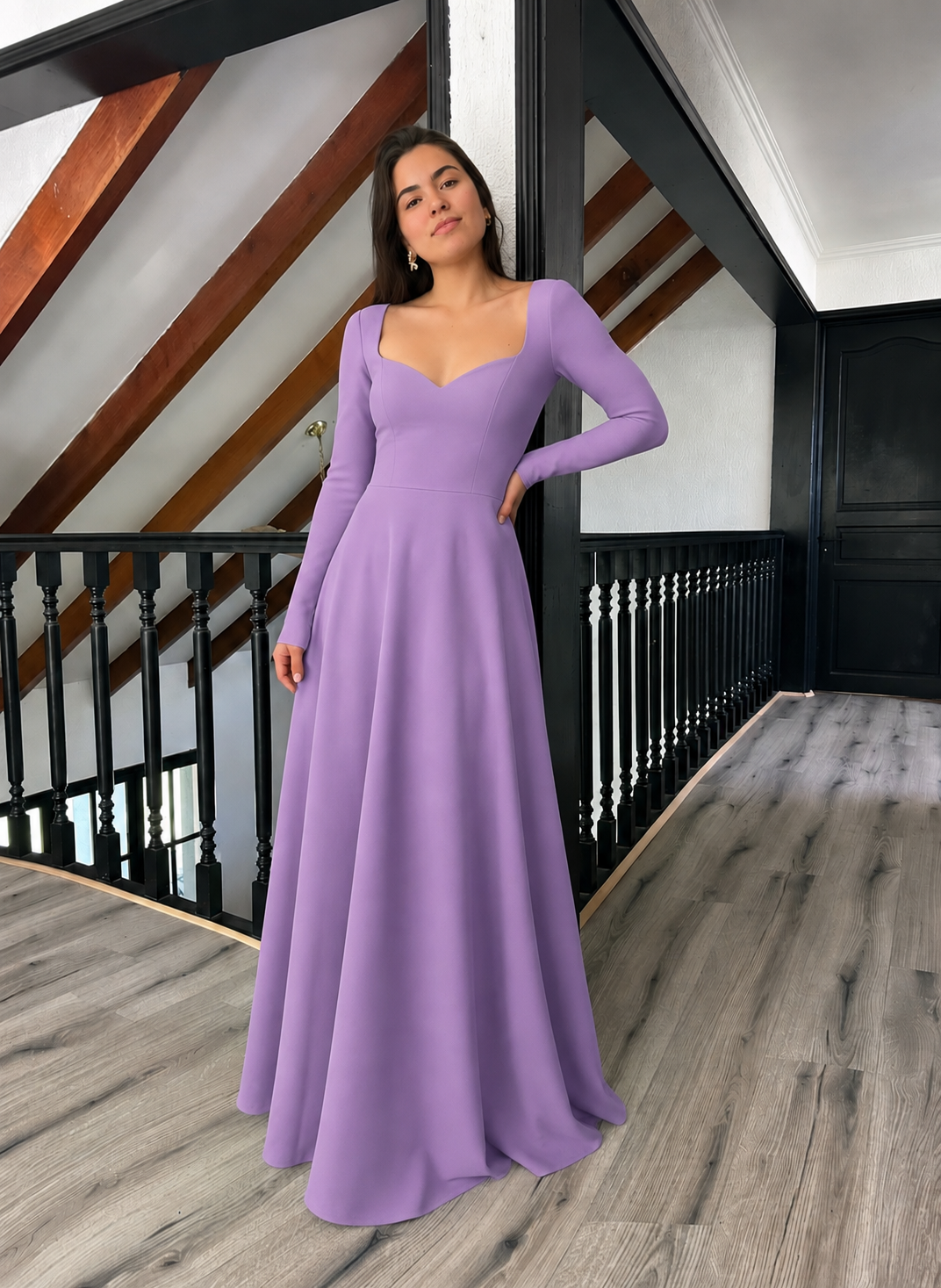 MAXI DRESS ALANA MANGA LISA COLOR A ELECCION