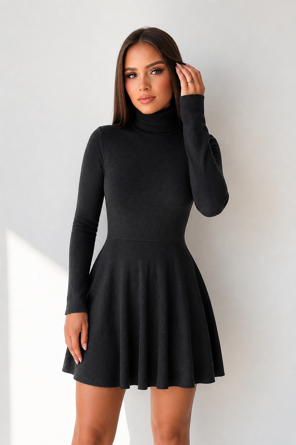 VESTIDO SKATER LANILLA NEGRO BEATLE