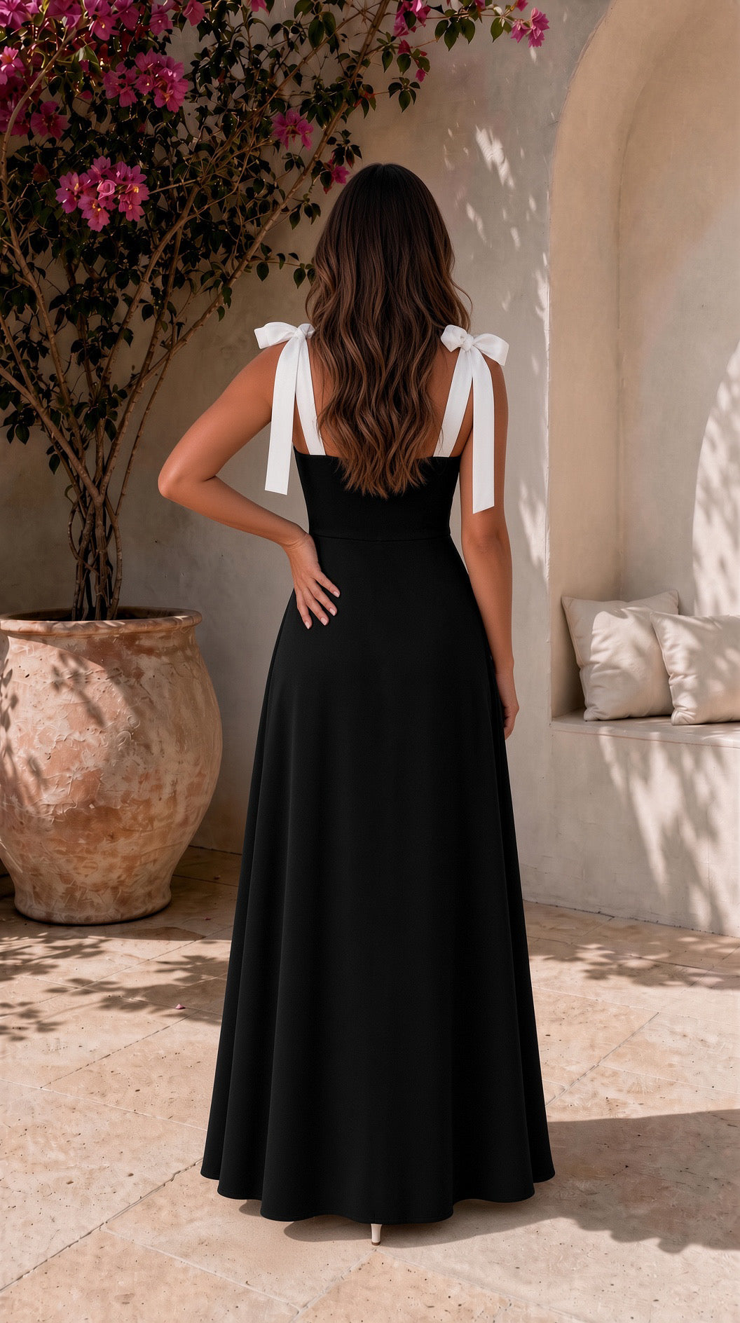 MAXI DRESS ALEXANDRA BLACK AND WHITE