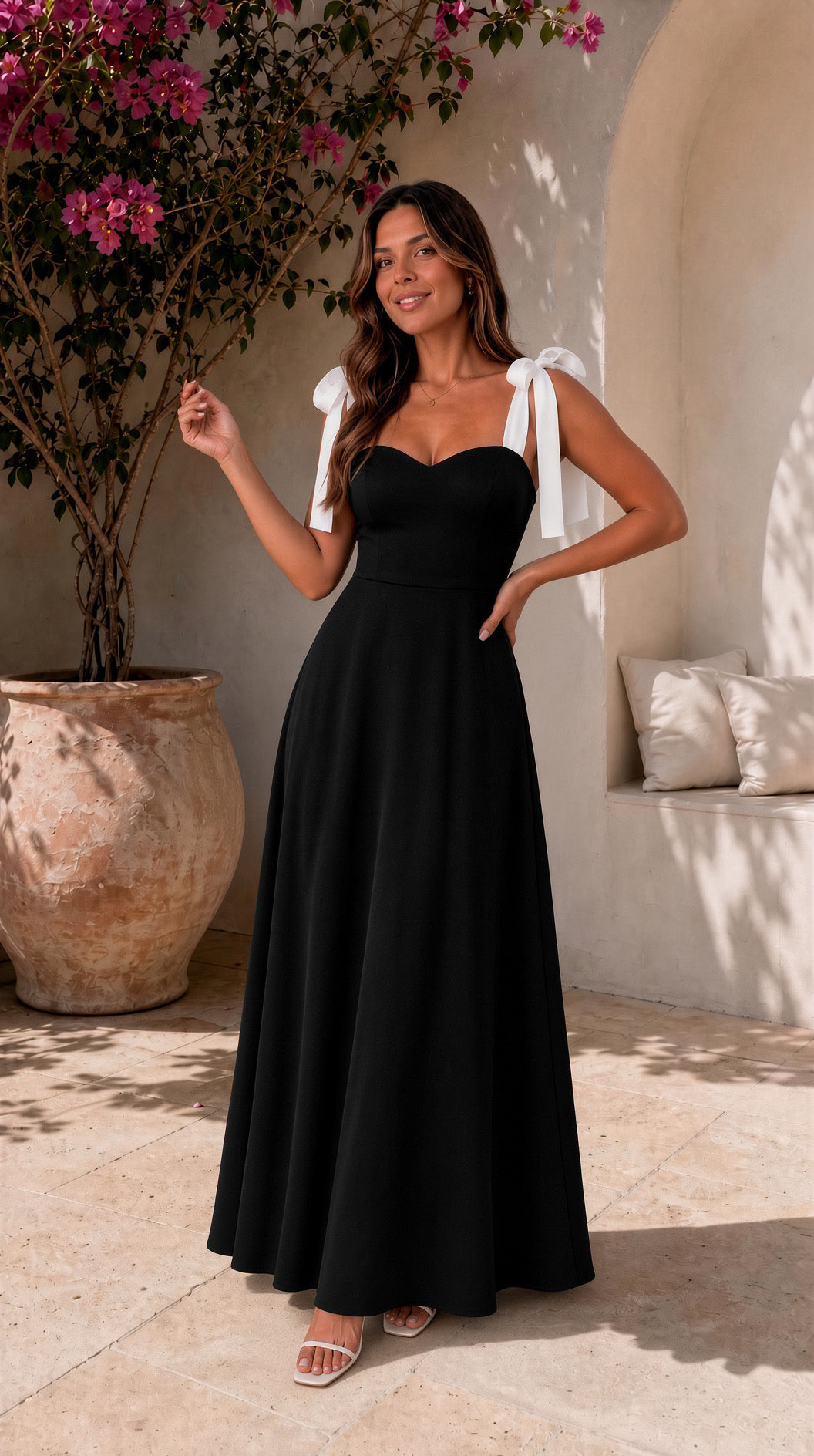 MAXI DRESS ALEXANDRA BLACK AND WHITE