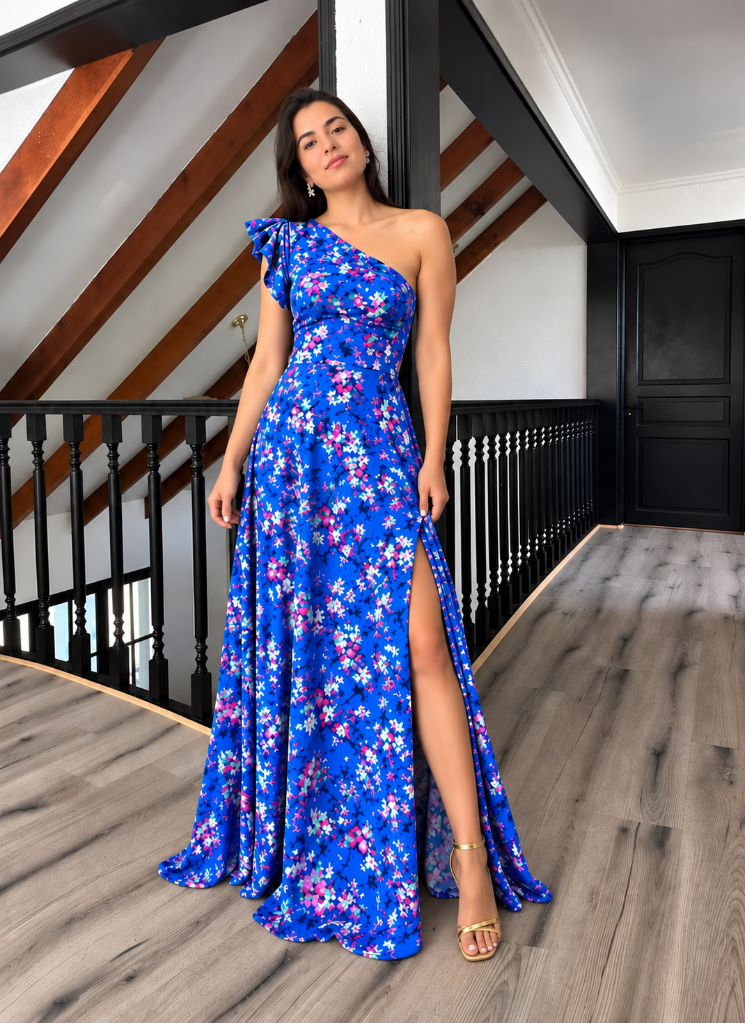 MAXI DRESS MERAKI SIDE SLIT ESTAMPADO A ELECCION