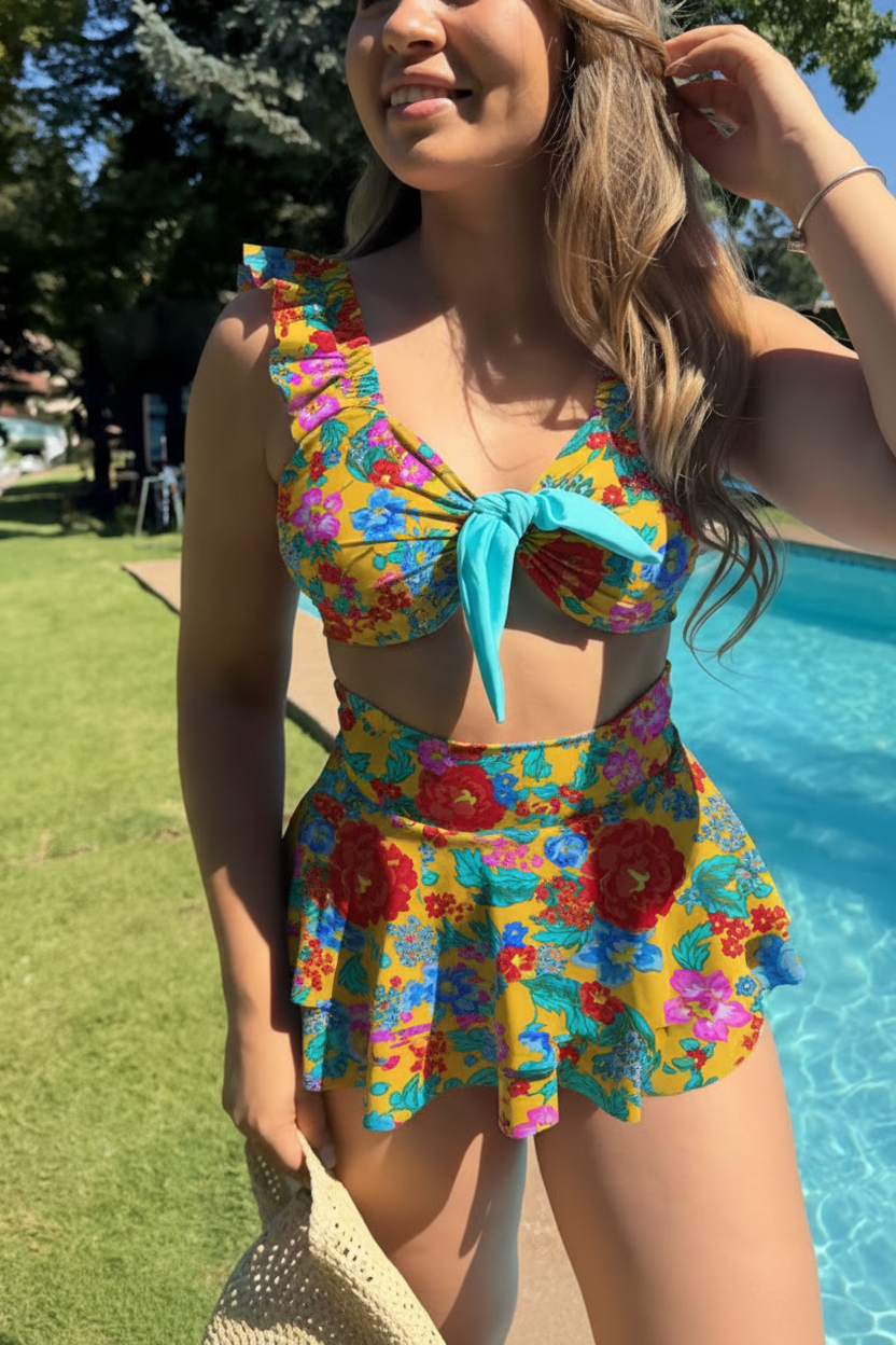 TOP BRETELES LIPA + BOTTOMS DOBLE FALDA A ELECCION