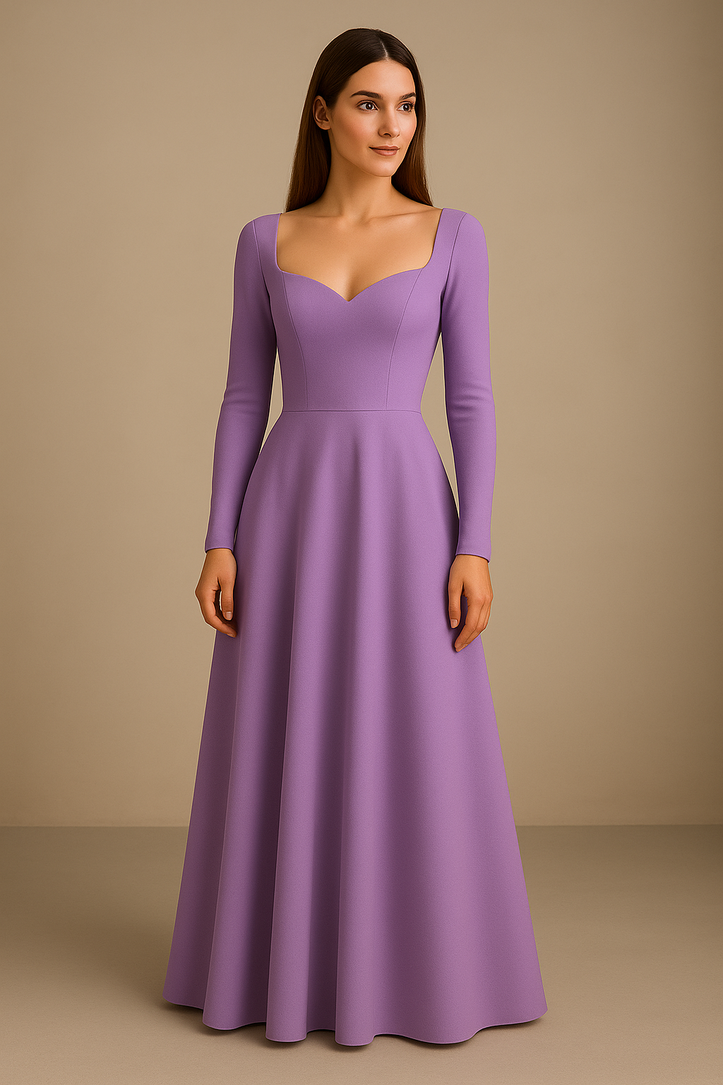 MAXI DRESS ALANA MANGA LISA COLOR A ELECCION