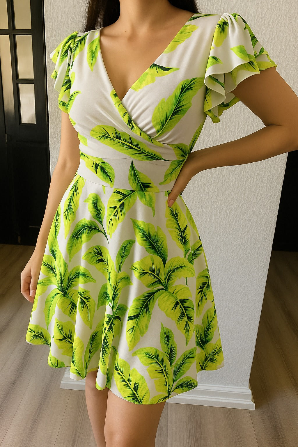 VESTIDO CRUZADO SKATER ESTAMPADO A ELECCION