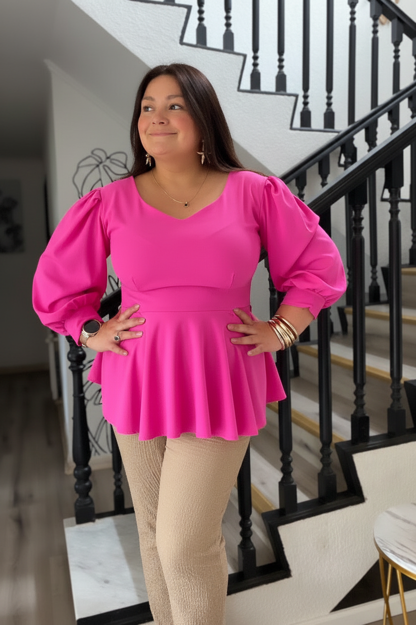 Polera fucsia flúor