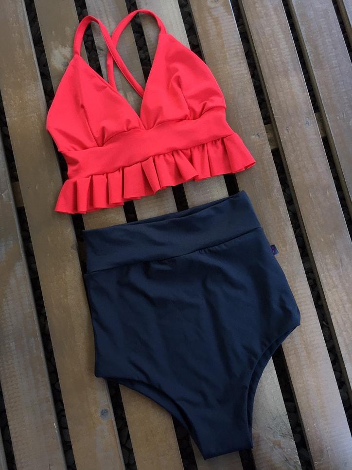 TOP MAITE VUELITOS COLOR A ELECCION + BOTTOMS BLACK