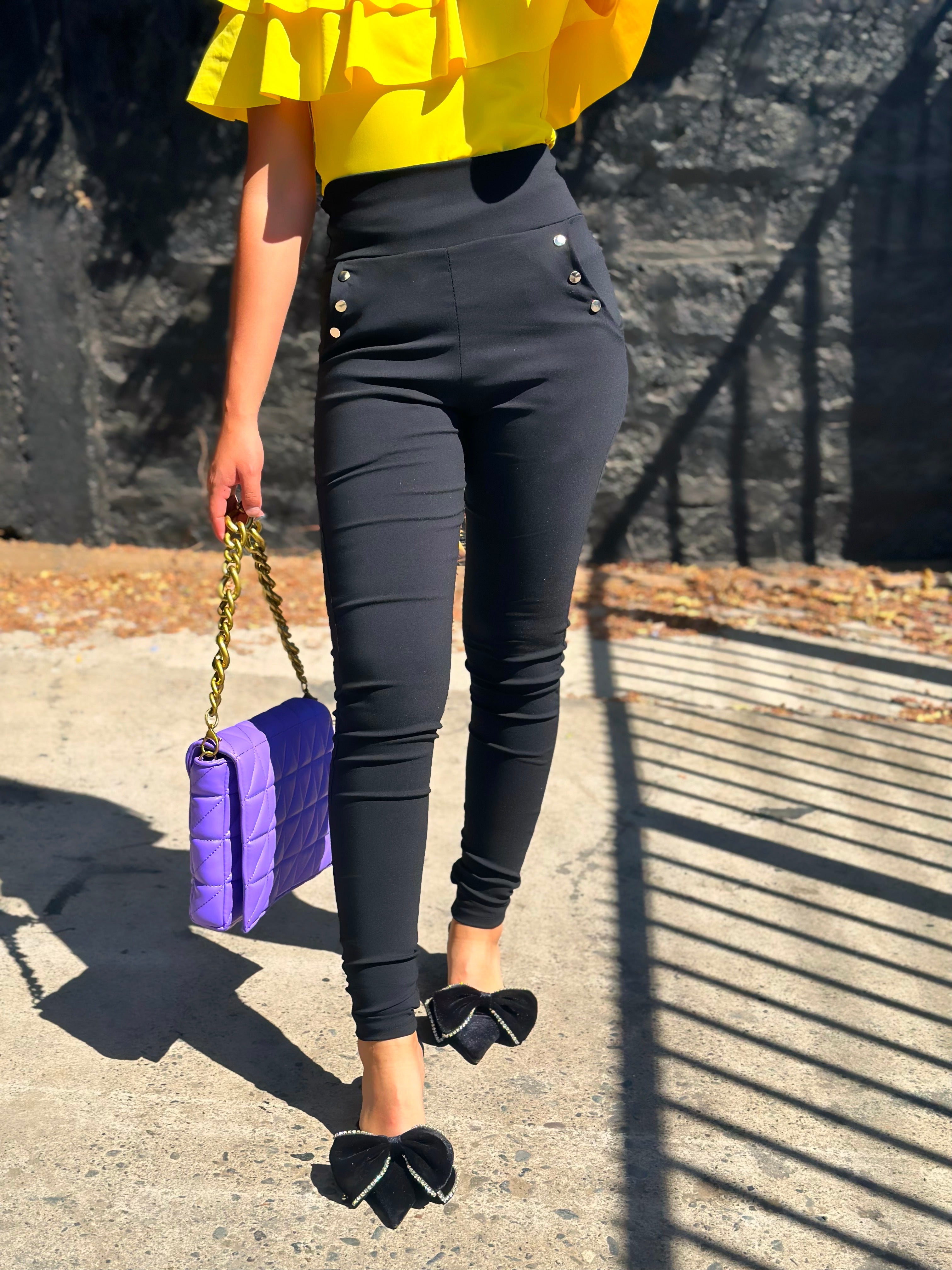 PANTS AMAZONA BLACK SKINNY PRETINA SIN FAJA