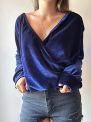 TOP PRINCESS VELVET BLUE