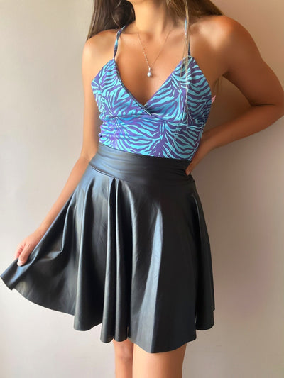 FALDA SKATER LEATHER