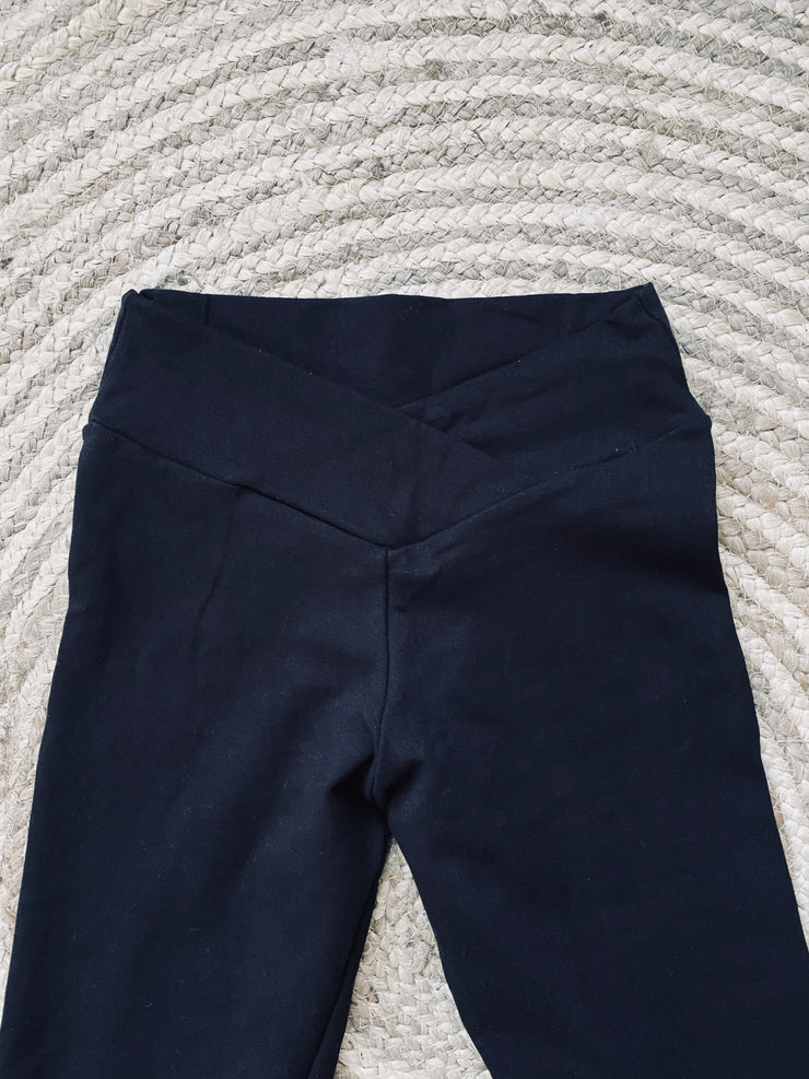 LEGGINGS FLARE CROSSOVER BLACK DUPONT